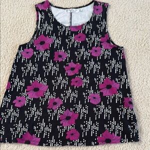 Fighting Eel Black and Purple Boxy Sleeveless Tank Top